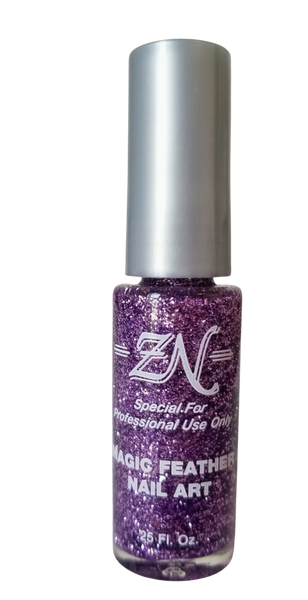 Magic Feather Nail Art - Purple Glitter - Tru-Form Nails & Cosmetics