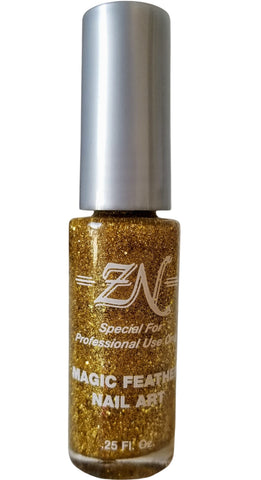 Magic Feather Nail Art - Gold Glitter - Tru-Form Nails & Cosmetics 
