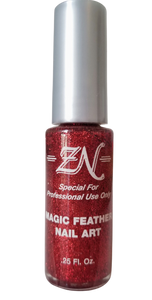 Magic Feather Nail Art - Red Glitter - Tru-Form Nails & Cosmetics 
