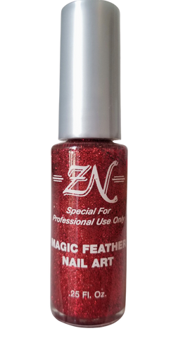 Magic Feather Nail Art - Red Glitter - Tru-Form Nails & Cosmetics 