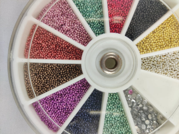 12 Color Nail Art Wheel- Beads Edition 2400 Pieces